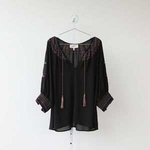 The Great Black Embroidered Top